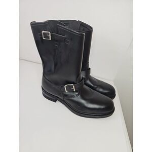 Vintage Brahma Steel Toe Motorcycle Boots 13 USA Made Engineer Buckle